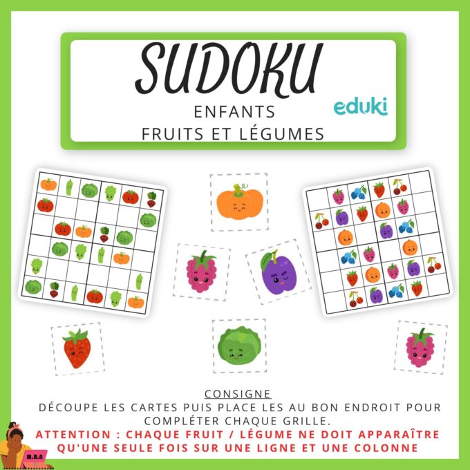 Sudoku enfants - fruits et légumes